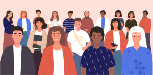 Illustration of lots of different people of different cultures